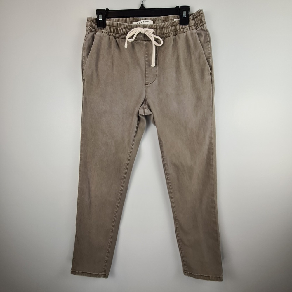 PacSun Women's Slim Joggers Khaki Drawstring Pull On Pants Size Small Streetwear